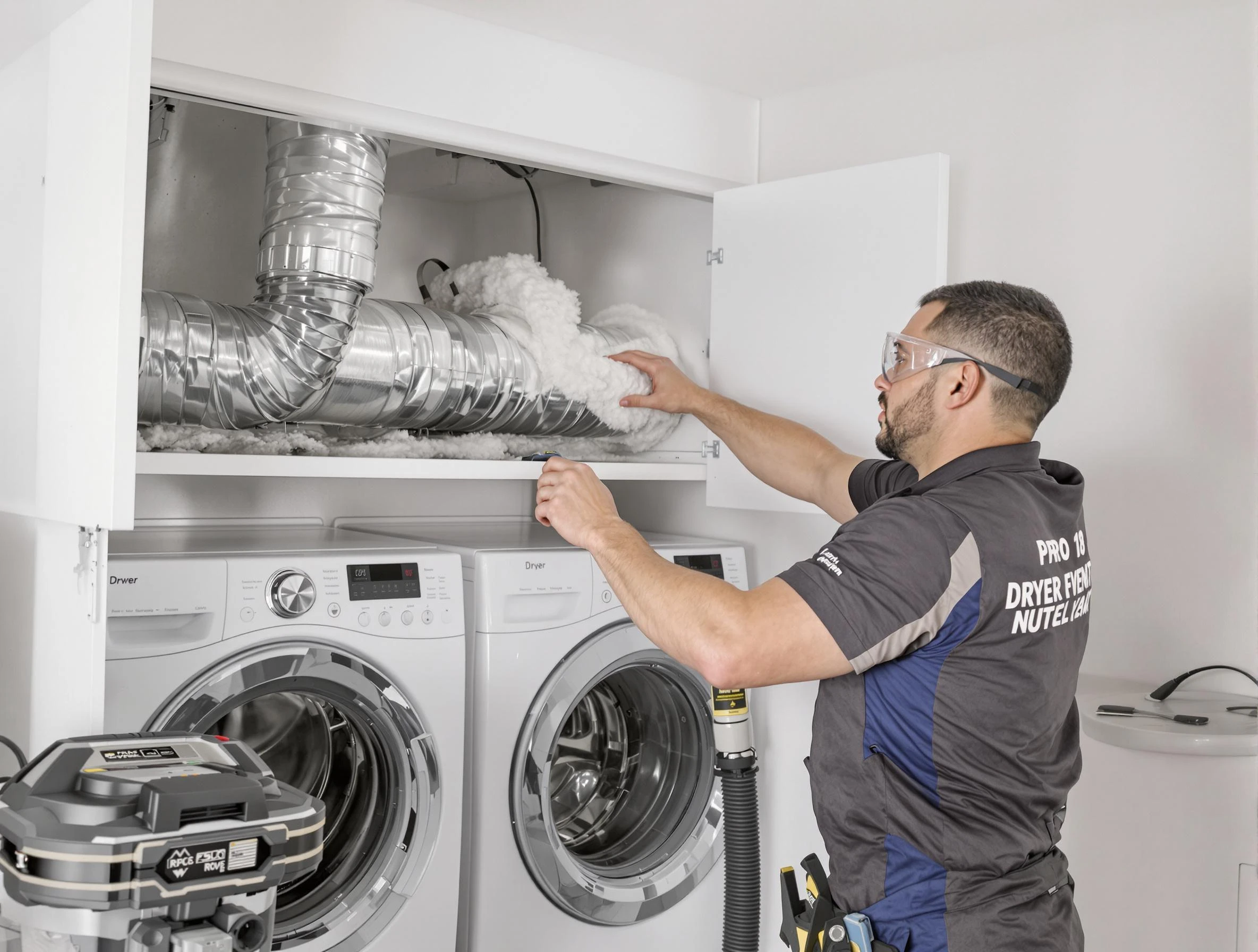 Palmetto Dryer Vent Cleaning certified technician performing specialized gas dryer vent cleaning in Palmetto